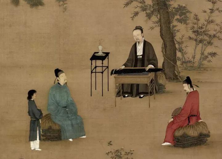 古琴卡通圖_古琴卡通_彈古琴卡通